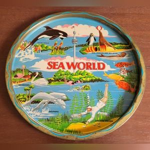 Vintage Sea World Metal Tray